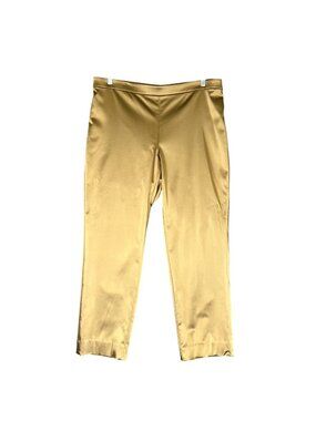 Worth Womens Bronze Satin Evening Pants Formal Side Zip Straight Leg size 16